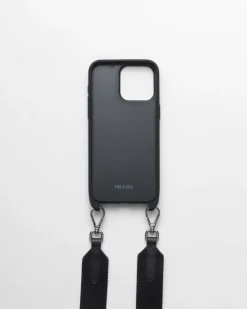 Mujer Prada ACCESORIOS TECNOLÓGICOS Y LLAVEROS^Funda Para Iphone 15 Pro Max De Piel Saffiano