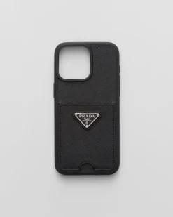 Mujer Prada ACCESORIOS TECNOLÓGICOS Y LLAVEROS^Funda Para Iphone 15 Pro Max De Piel Saffiano