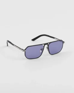Hombre Prada GAFAS DE SOL^Gafas De Sol Con Una Icónica Placa De Metal