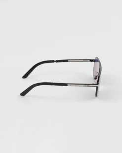 Hombre Prada GAFAS DE SOL^Gafas De Sol Con Una Icónica Placa De Metal