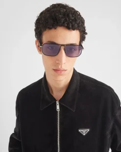 Hombre Prada GAFAS DE SOL^Gafas De Sol Con Una Icónica Placa De Metal
