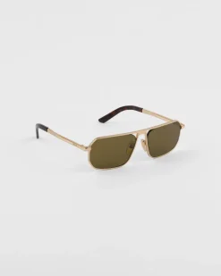 Hombre Prada GAFAS DE SOL^Gafas De Sol Con Una Icónica Placa De Metal