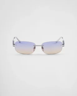 Hombre Prada GAFAS DE SOL^Gafas De Sol Con Una Icónica Placa De Metal