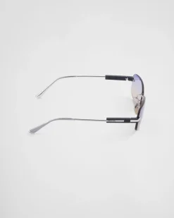 Hombre Prada GAFAS DE SOL^Gafas De Sol Con Una Icónica Placa De Metal