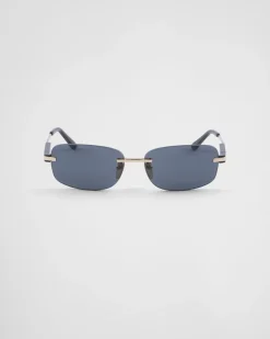 Hombre Prada GAFAS DE SOL^Gafas De Sol Con Una Icónica Placa De Metal