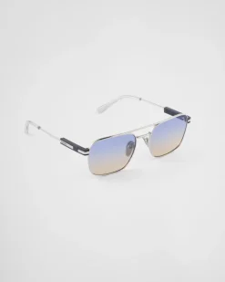 Hombre Prada GAFAS DE SOL^Gafas De Sol Con Una Icónica Placa De Metal