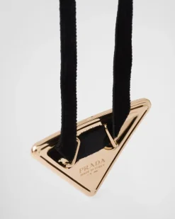 Mujer Prada COLECCIÓN DE JOYERÍA ELEGANTE^Gargantilla Con Colgante Mediano Eternal Gold De Oro Amarillo