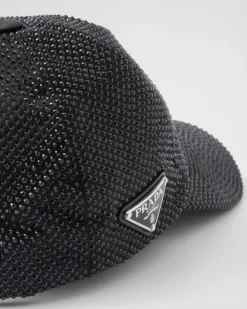 Mujer Prada SOMBREROS Y GUANTES^Gorra De Béisbol De Duchesse Con Cristales