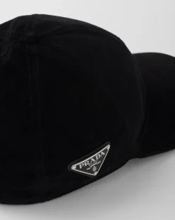 Hombre Prada SOMBREROS Y GUANTES^Gorra De Béisbol De Pana
