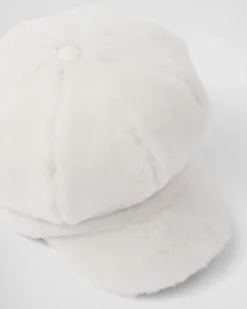 Mujer Prada SOMBREROS Y GUANTES^Gorra Tipo Gatsby De Borreguillo