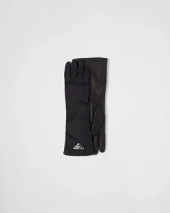 Mujer Prada SOMBREROS Y GUANTES^Guantes De Re-nylon Y Piel De Napa