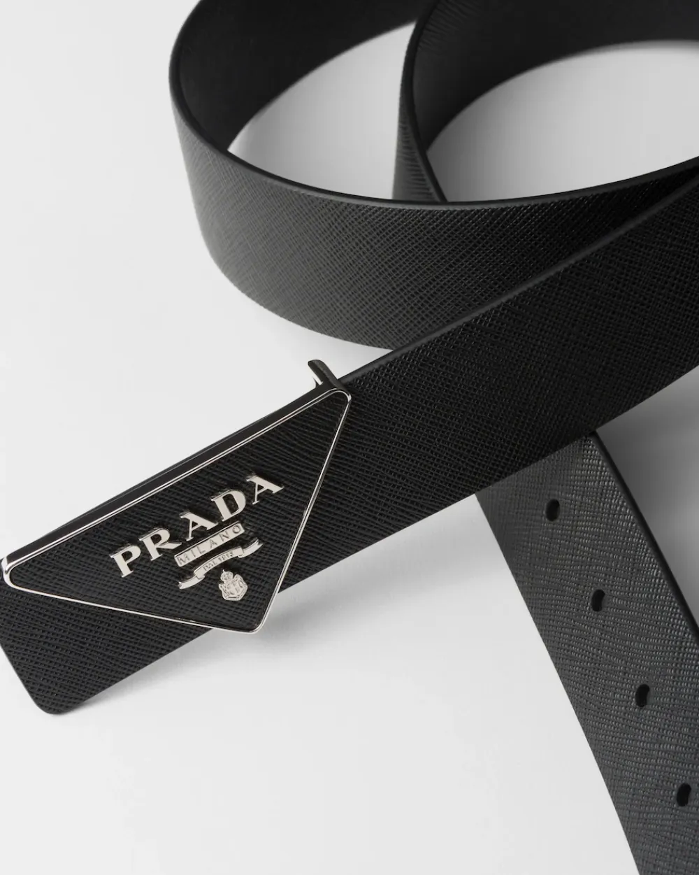 Hombre Prada CINTURONES PERSONALIZADOS^Hebilla De Cinturón De Piel Saffiano