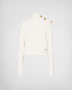 Mujer Prada TEJIDOS DE PUNTO^Jersey Con Cuello Alto De Lana