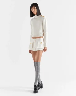 Mujer Prada TEJIDOS DE PUNTO^Jersey Con Cuello Alto De Lana