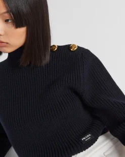 Mujer Prada TEJIDOS DE PUNTO^Jersey Con Cuello Alto De Lana
