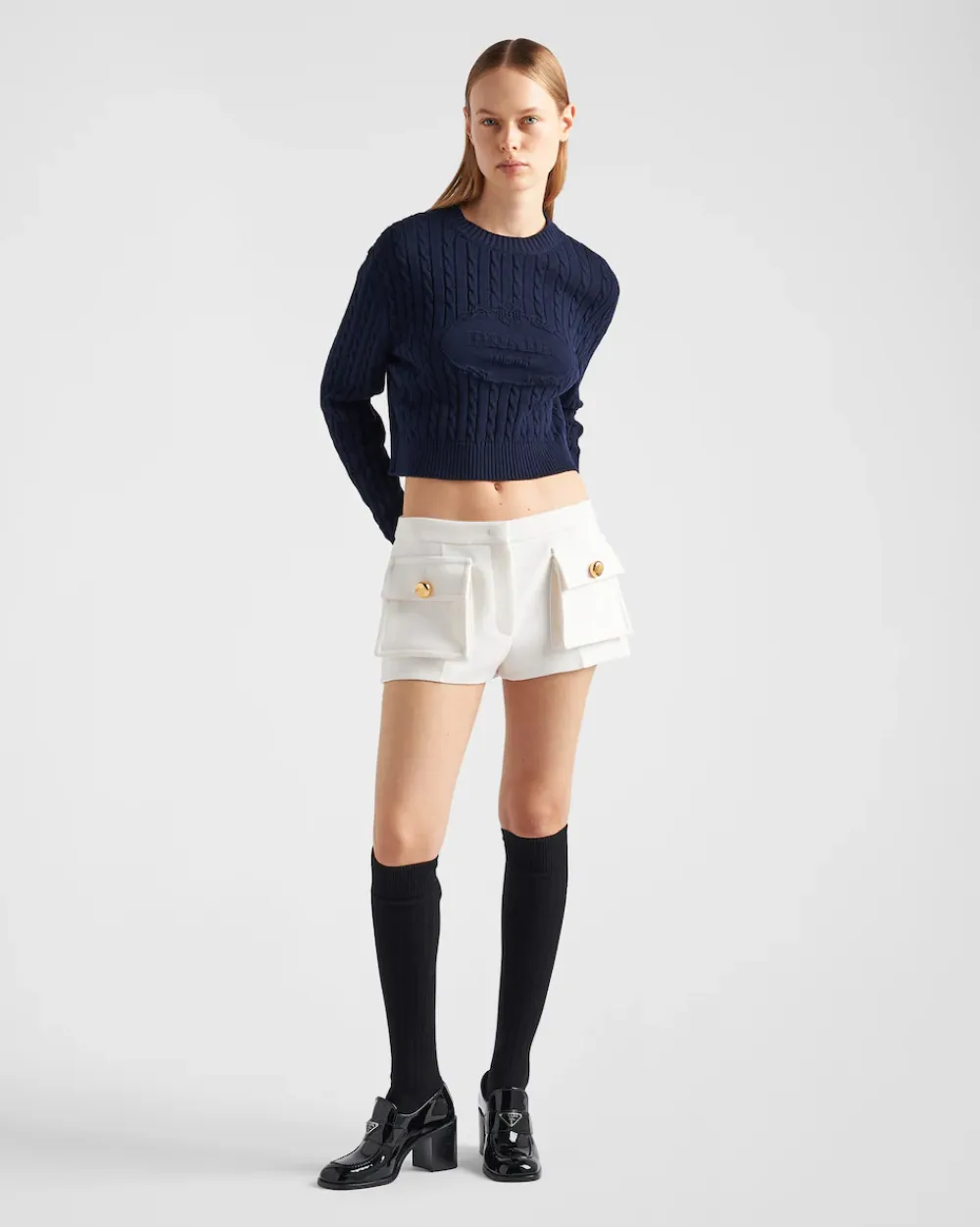 Mujer Prada TEJIDOS DE PUNTO^Jersey Con Cuello Redondo De Algodón