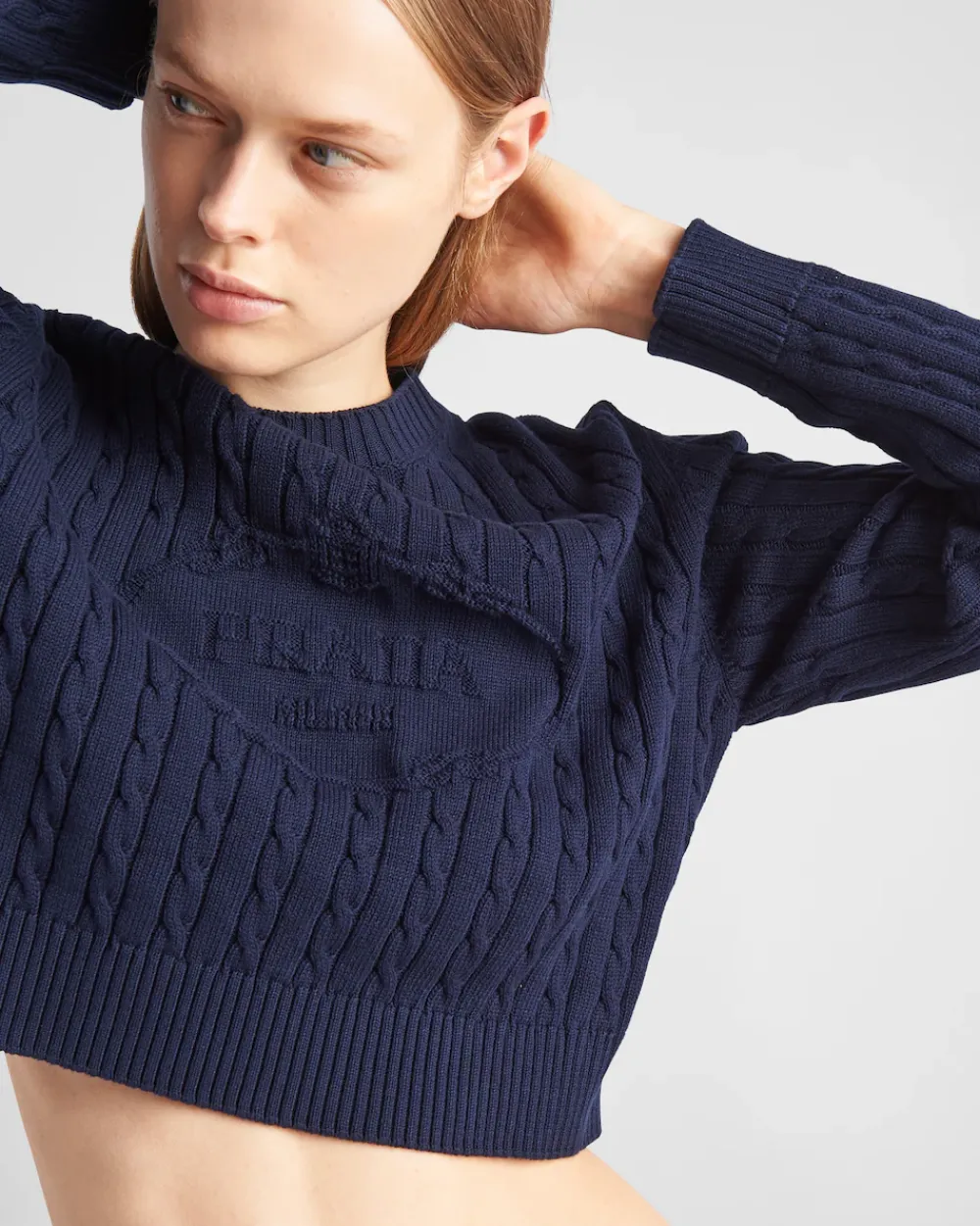 Mujer Prada TEJIDOS DE PUNTO^Jersey Con Cuello Redondo De Algodón