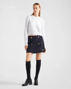 Mujer Prada TEJIDOS DE PUNTO^Jersey Con Cuello Redondo De Algodón