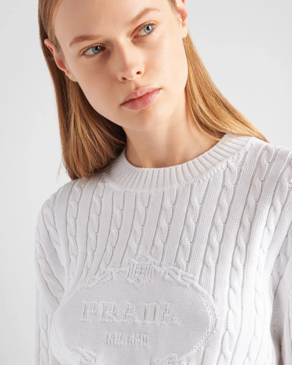 Mujer Prada TEJIDOS DE PUNTO^Jersey Con Cuello Redondo De Algodón