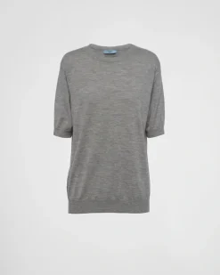 Mujer Prada TEJIDOS DE PUNTO^Jersey Con Cuello Redondo De Cachemir