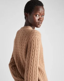 Mujer Prada TEJIDOS DE PUNTO^Jersey Con Cuello Redondo De Cachemir