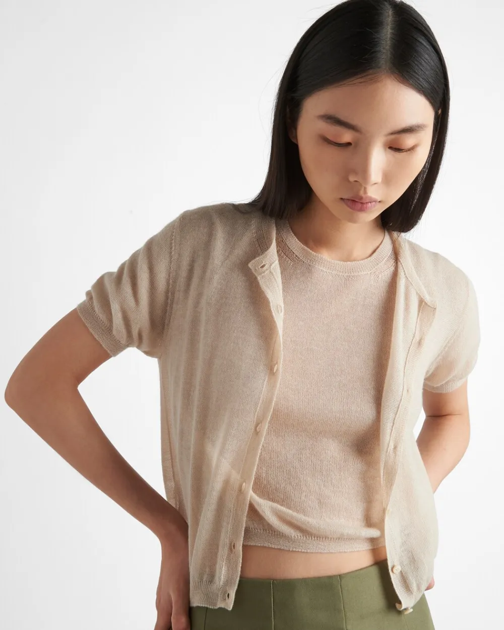 Mujer Prada TEJIDOS DE PUNTO^Jersey Con Cuello Redondo De Cachemir