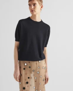 Mujer Prada TEJIDOS DE PUNTO^Jersey Con Cuello Redondo De Cachemir