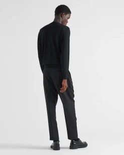 Hombre Prada TEJIDOS DE PUNTO^Jersey Con Cuello Redondo De Lana De Estambre