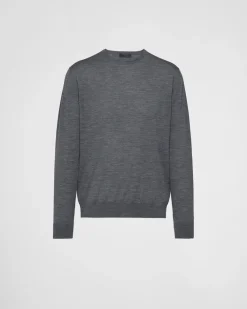 Hombre Prada TEJIDOS DE PUNTO^Jersey Con Cuello Redondo De Lana De Estambre