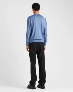 Hombre Prada TEJIDOS DE PUNTO^Jersey Con Cuello Redondo De Lana De Estambre
