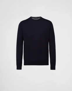 Hombre Prada TEJIDOS DE PUNTO^Jersey Con Cuello Redondo De Lana De Estambre