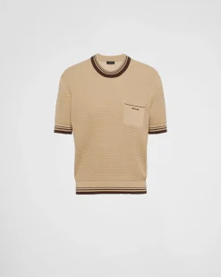 Hombre Prada TEJIDOS DE PUNTO^Jersey De Algodón Con Cuello Redondo