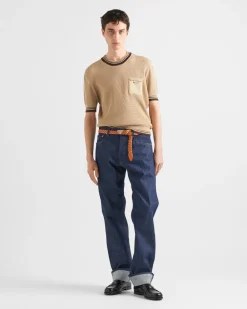 Hombre Prada TEJIDOS DE PUNTO^Jersey De Algodón Con Cuello Redondo