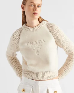 Mujer Prada TEJIDOS DE PUNTO^Jersey De Alpaca Con Cuello Redondo