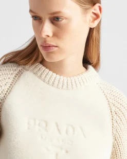 Mujer Prada TEJIDOS DE PUNTO^Jersey De Alpaca Con Cuello Redondo