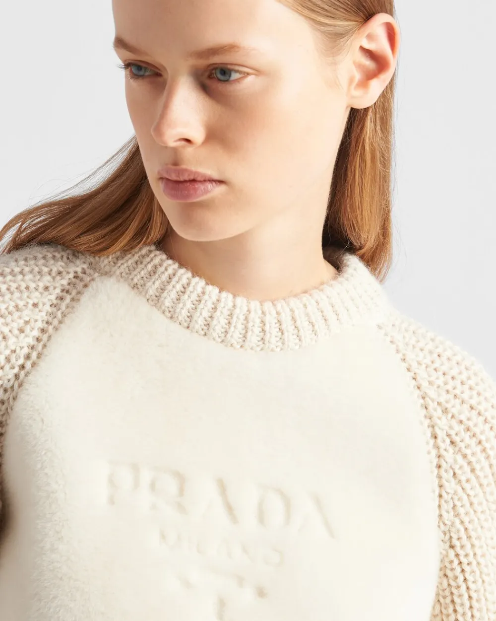 Mujer Prada TEJIDOS DE PUNTO^Jersey De Alpaca Con Cuello Redondo