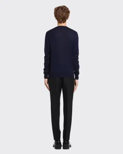 Hombre Prada TEJIDOS DE PUNTO^Jersey De Cachemir Suave Con Cuello Redondo