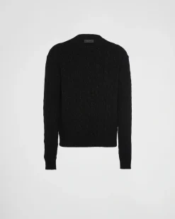 Hombre Prada TEJIDOS DE PUNTO^Jersey De Cachemir Y Lamé Con Cuello Redondo