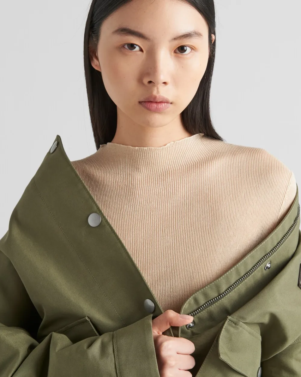 Mujer Prada TEJIDOS DE PUNTO^Jersey De Cuello Alto De Algodón