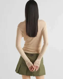 Mujer Prada TEJIDOS DE PUNTO^Jersey De Cuello Alto De Algodón