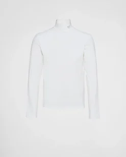 Hombre Prada CAMISETAS Y POLOS^Jersey De Cuello Alto De Algodón Elástico