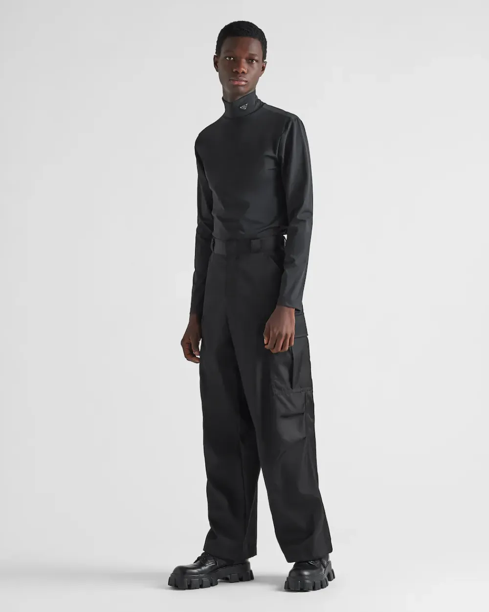 Hombre Prada CAMISETAS Y POLOS^Jersey De Cuello Alto De Algodón Elástico