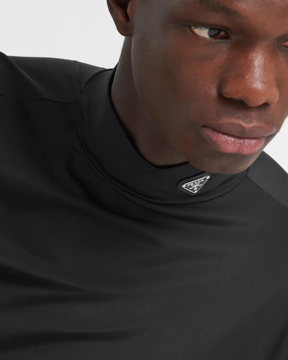 Hombre Prada CAMISETAS Y POLOS^Jersey De Cuello Alto De Algodón Elástico