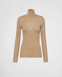 Mujer Prada TEJIDOS DE PUNTO^Jersey De Cuello Alto De Lana Superfina