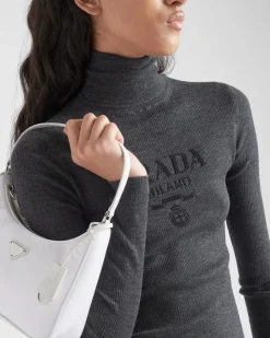 Mujer Prada TEJIDOS DE PUNTO^Jersey De Cuello Alto De Lana Superfina