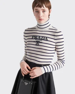 Mujer Prada TEJIDOS DE PUNTO^Jersey De Cuello Alto De Lana Superfina