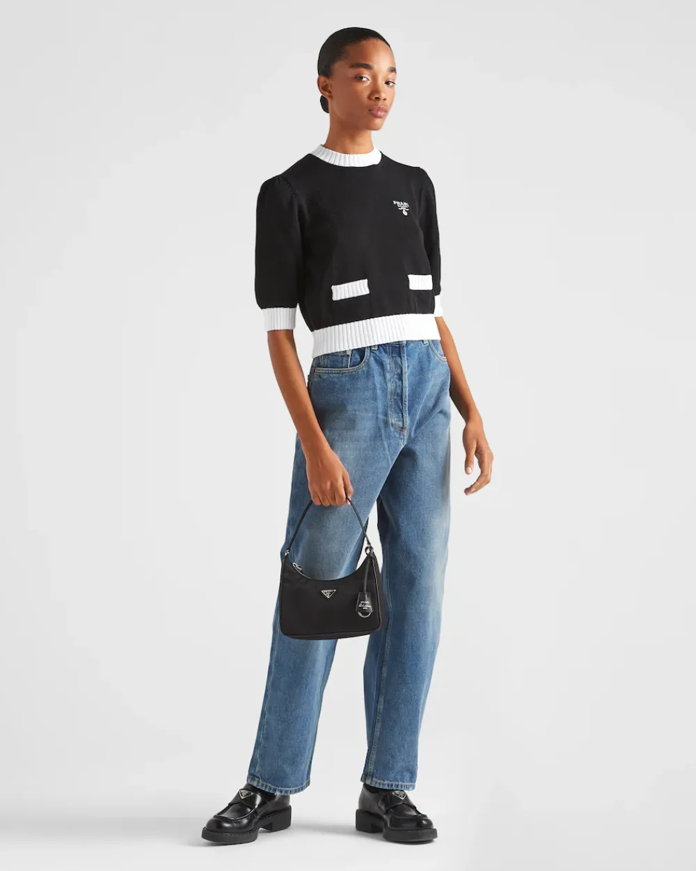 Mujer Prada TEJIDOS DE PUNTO^Jersey De Cuello Redondo De Algodón