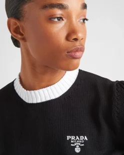 Mujer Prada TEJIDOS DE PUNTO^Jersey De Cuello Redondo De Algodón
