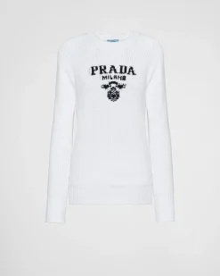 Mujer Prada TEJIDOS DE PUNTO^Jersey De Cuello Redondo De Algodón