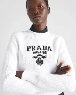 Mujer Prada TEJIDOS DE PUNTO^Jersey De Cuello Redondo De Algodón